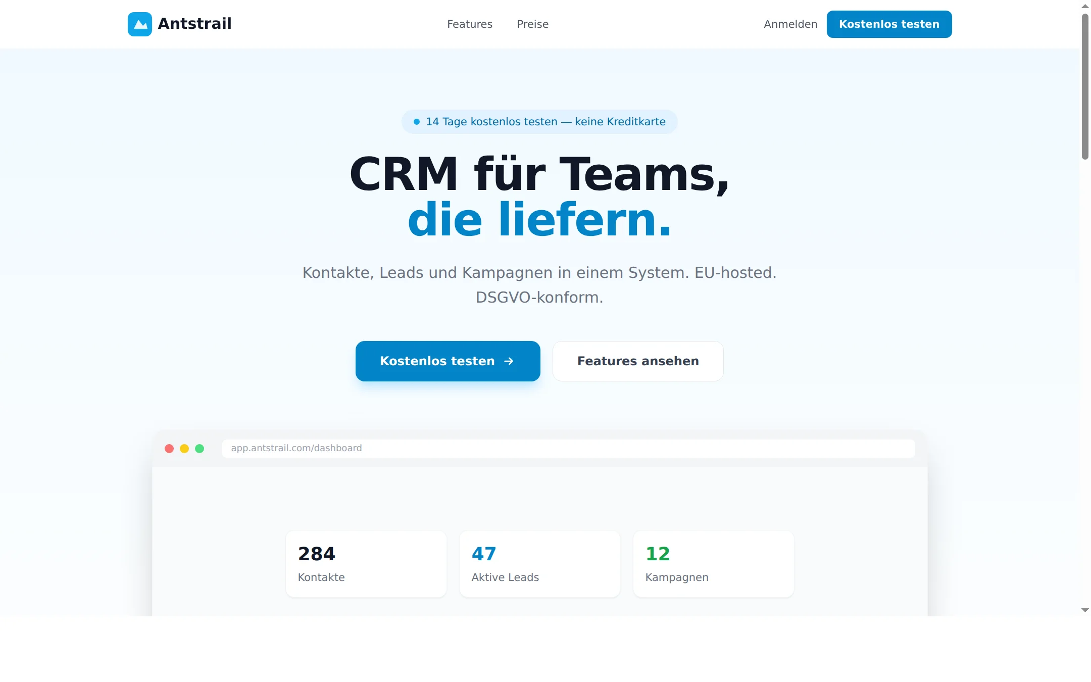 Screenshot von antstrail.com