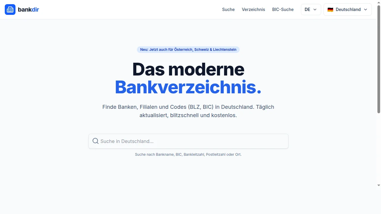 Screenshot von bankdir.de